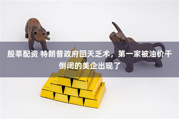 股莘配资 特朗普政府回天乏术，第一家被油价干倒闭的美企出现了